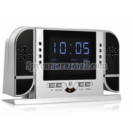 Motion Detection Clock Camera Recorder - LCD Video Play Back 720P Spy Hidden Clock Camera DVR motion-activated With IR LED Day/Night recording 16GB memeory card